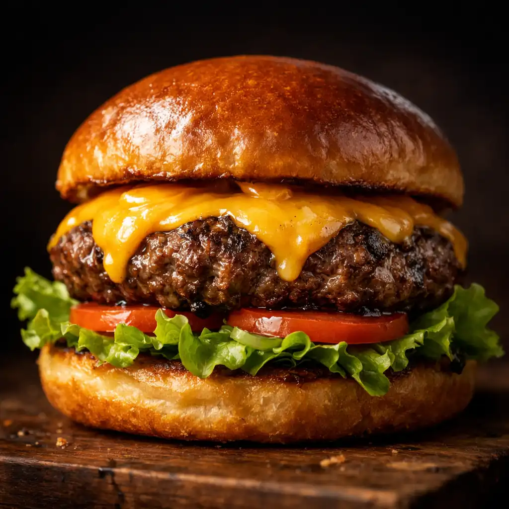 Falatstudio Burger friss péksüteményben, olvadt cheddarral és házi szósszal